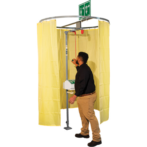 Pipe Mounted Safety Shower Modesty Curtain Industrial Sales