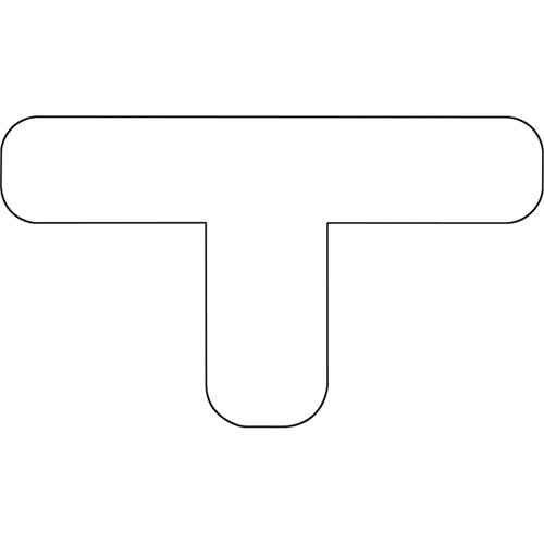 Floor Marking Shapes, T, 9.5" L x 6.5" W, White, Vinyl Industrial Sales