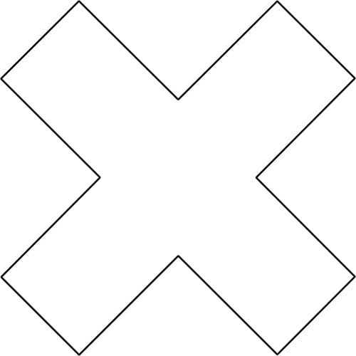 Floor Marking Shapes, Cross, 9.5" L x 3.5" W, White, Vinyl Industrial Sales