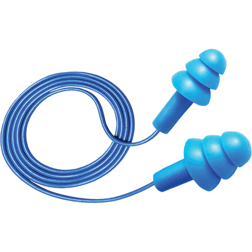 Hush 50-25 Reusable Metal Detectable Earplugs, Corded, One-Size, Bulk - Box, 25 NRR dB Industrial Sales