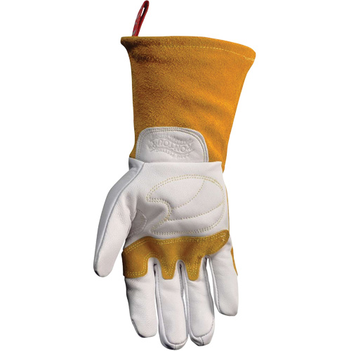 Gants de soudeur TIG/MIG de premi&egrave;re qualit&eacute; avec dos en cuir de vache refendue isol&eacute;es et ignifug&eacute;s Caiman, Cuir fleur de ch&egrave;vre, Taille Grand Industrial Sales