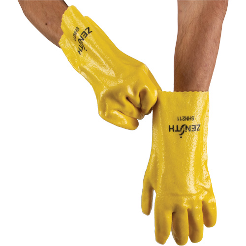 Gants &agrave; fini rugueux et r&eacute;sistants aux produits chimiques, Taille 9, 12" lo, PVC, Doublure en Interlock, 47-mil Industrial Sales