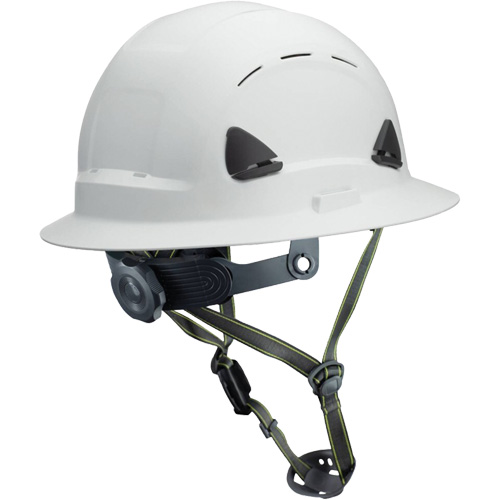 Fibre Metal Climbing Style Helmet with Full Brim, Meets CSA Type 2, Ratchet Suspension, Vented Industrial Sales