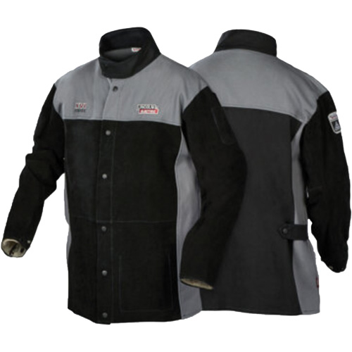 XVI Series Heavy-Duty FR Welding Jacket, Leather, Medium, Black Industrial Sales