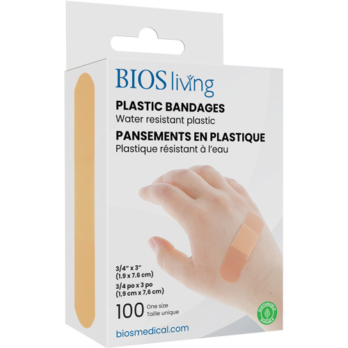 Bandages hydrofug&eacute;s, Rectangulaire/carr&eacute;e, 3", Plastique, St&eacute;rile Industrial Sales