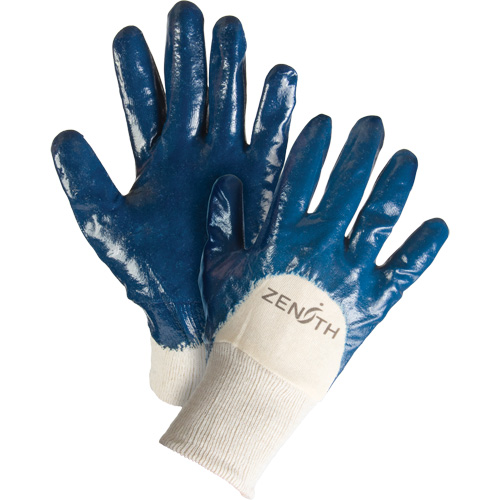 Gants &agrave; doublure interlock de poids moyen, 9/Grand, R&ecirc;vetement Nitrile, Enveloppe en Coton Industrial Sales