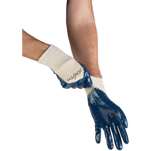 Gants &agrave; doublure interlock de poids moyen, 9/Grand, R&ecirc;vetement Nitrile, Enveloppe en Coton Industrial Sales
