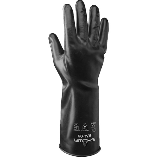 874 Chemical-Resistant Gloves, Size Small/7, 14" L, Butyl Rubber, 13.78-mil Industrial Sales