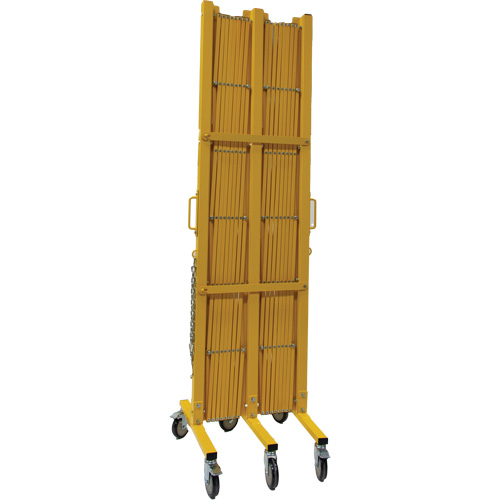 Expandable Barrier, 84" H x 20' L, Yellow Industrial Sales