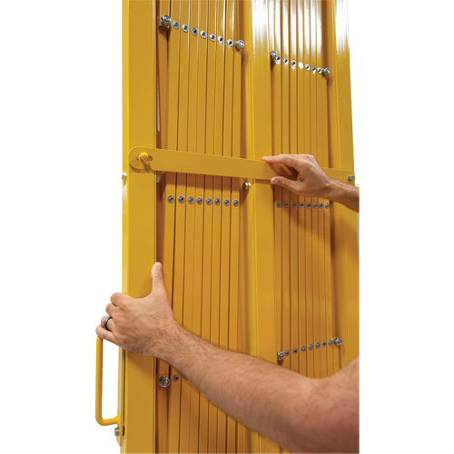 Expandable Barrier, 84" H x 20' L, Yellow Industrial Sales