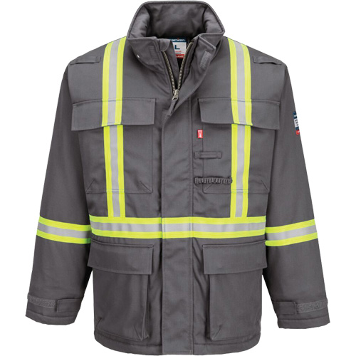 Bizflame&reg; 88/12 Insulated Winter Parka, Grey, Medium (Tall) Industrial Sales