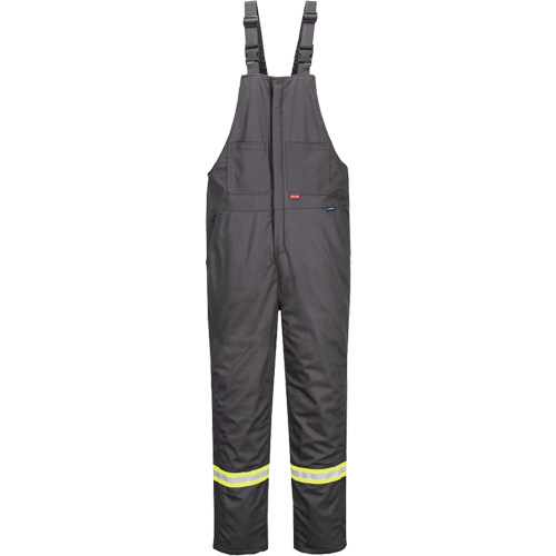 Bizflame&reg; 88/12 Insulated Bib Pants, Cotton/Nylon, Small, Grey Industrial Sales
