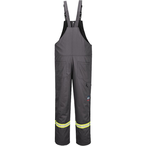 Bizflame&reg; 88/12 Insulated Bib Pants, Cotton/Nylon, Small, Grey Industrial Sales
