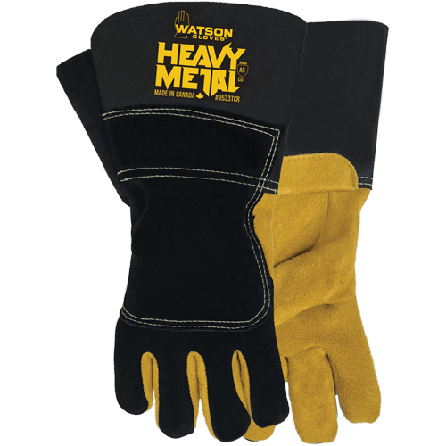 Gants de soudage d'hiver Black Velvet Heavy Metal, Taille Petit, Enveloppe en Cuir d'&eacute;lan refendu, ASTM ANSI niveau A5 Industrial Sales