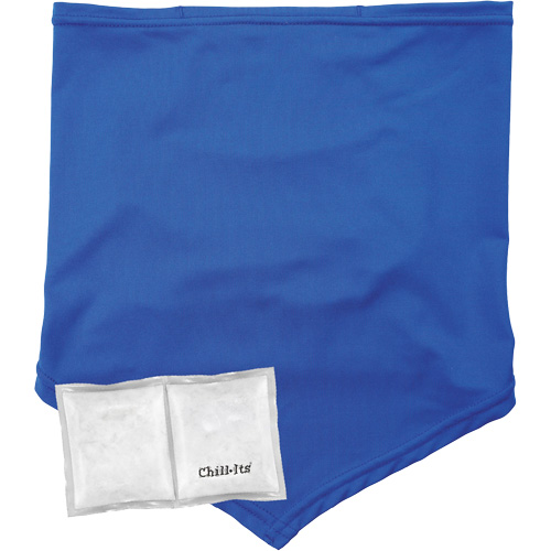 Cache-cou/bandana de refroidissement Chill-Its 6482 avec sachet r&eacute;frig&eacute;rant &agrave; changement de phase r&eacute;utilisable, petit/moyen, Bleu Industrial Sales