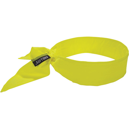 Chill-Its 6702 Cooling Headband with Embedded Polymers & Tie Closure, High Visibilty Lime-Yellow Industrial Sales