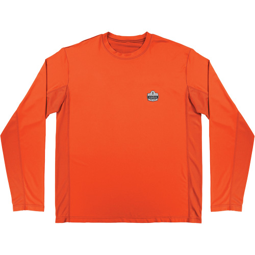 Chill-Its 6689 Cooling Long Sleeve Sun Shirt with UV Protection, Orange, Small Industrial Sales