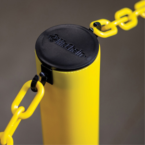 Industrial Stanchion, 37" High, Yellow Industrial Sales