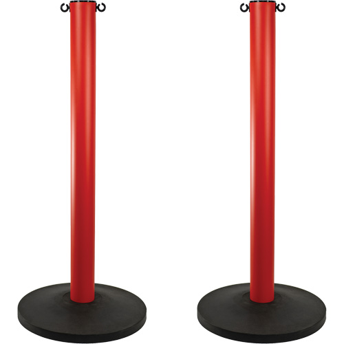 Industrial Stanchion, 37" High, Red Industrial Sales