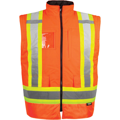 Manteau haute visibilit&eacute; 7-en-1, Polyester, Orange haute visibilit&eacute;, Moyen Industrial Sales