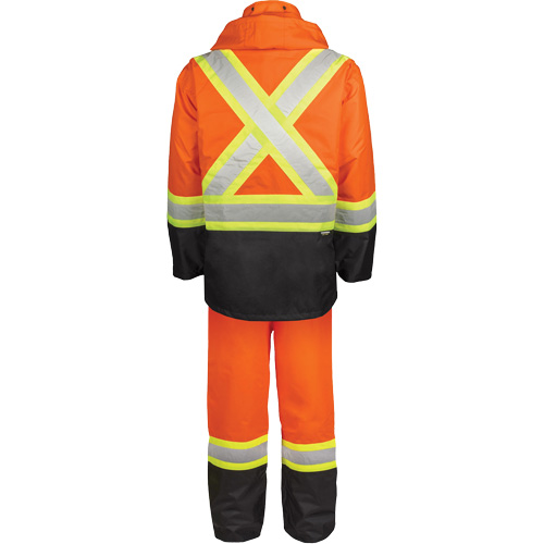 High-Visibility 150-Deniers Rain Suit, Polyester, 2X-Large, High Visibility Orange Industrial Sales