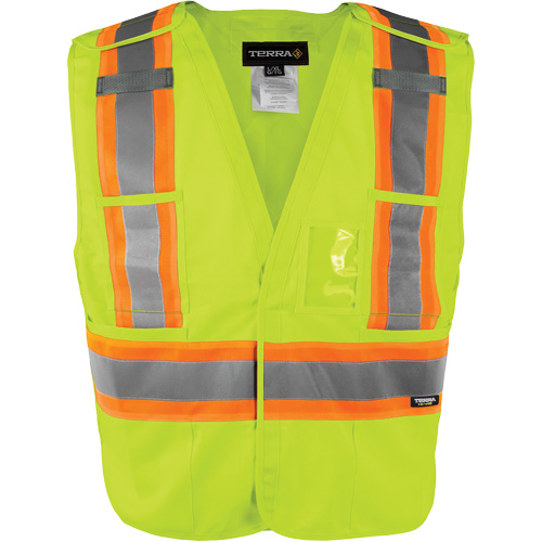 High-Visibility 5-Point Tear Away Vest, High Visibility Orange, Medium/Small, Polyester Industrial Sales