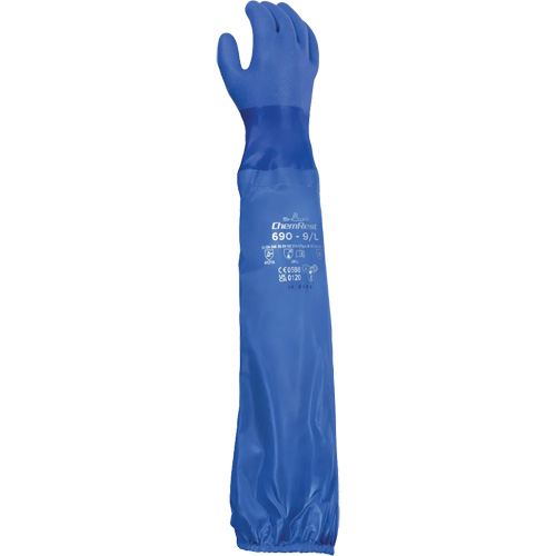 Gants r&eacute;sistants aux produits chimiques 690, Taille Moyen/8, 26" lo, Coton/PVC Industrial Sales