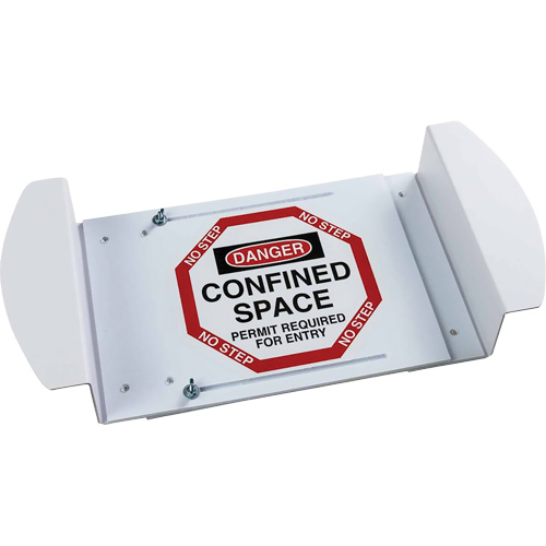 Panneau pour trou d'homme "Danger Confined Space Permit Required For Entry", 21" x 30", Polystyr&egrave;ne, Anglais Industrial Sales