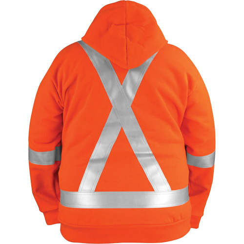 Chandail haute visibilit&eacute; &agrave; fermeture &eacute;clair sur le devant, r&eacute;sistant au vent, avec capuchon amovible, Hommes, T-Grand, Orange haute visibilit&eacute;, 27,7 cal/cm² Industrial Sales