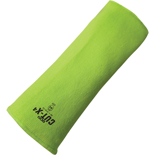 Cut-X&reg; Cut-Resistant Sleeve, Fibreglass/Polyethylene, 12", ASTM ANSI Level A4, High Visibility Lime Industrial Sales