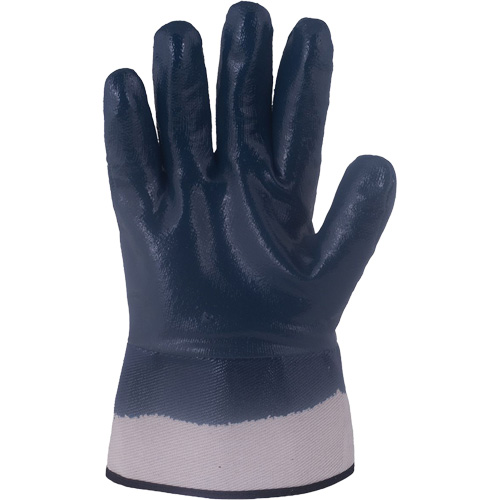 Horizon&reg; Navy Gloves with Pasted Cuffs, Large, Nitrile Coating, Jersey/Cotton Shell Industrial Sales
