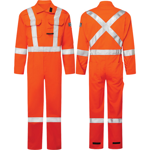 Avenger 7 oz. Coveralls, Size 56, High-Visibility Orange Industrial Sales