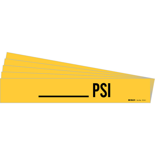 "PSI" Pipe Marker, Self-Adhesive, 2-1/4" H x 14" W, Black on Yellow Industrial Sales