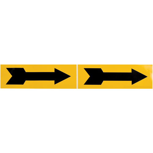 Marqueur de tuyau  Arrow, Autocollant, 2-1/4" h x 7" la, Noir sur jaune Industrial Sales