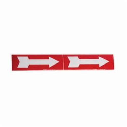 Arrow Pipe Markers, Self-Adhesive, 2-1/4" H x 7" W, White on Red Industrial Sales