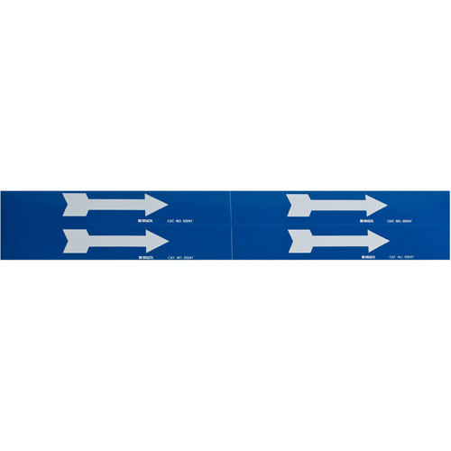 Marqueurs de tuyau avec fl&egrave;ches, Autocollant, 1-1/8" h x 7" la, Blanc/bleu Industrial Sales