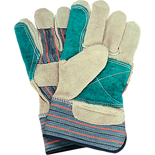 Gants d'ajusteur avec paume double, Grand, Paume en Cuir de vache refendu, Doublure en Coton Industrial Sales