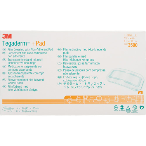 Tegaderm Transparent Dressing With Absorbent Pad, Rectangular/Square, 8", Plastic, Sterile Industrial Sales