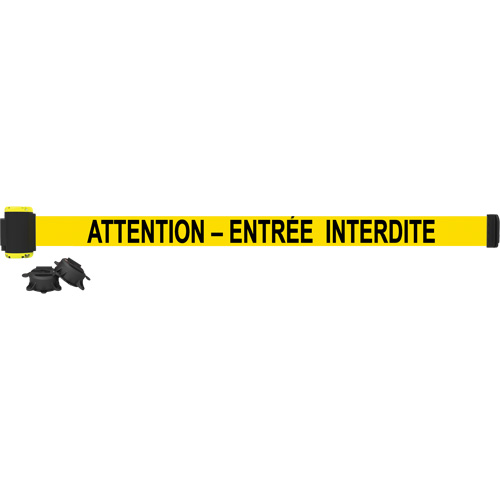 Barri&egrave;re &agrave; fixation murale, Plastique, Fixation magn&eacute;tique, 7', Ruban Noir et jaune Industrial Sales