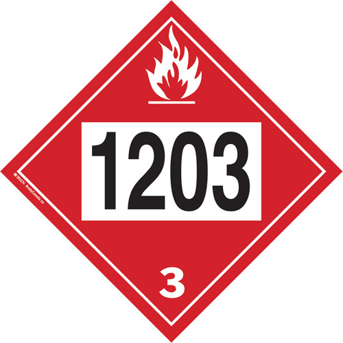 1203 Gasohol & Gasoline Flammable Liquid TDG Placard, Plastic Industrial Sales