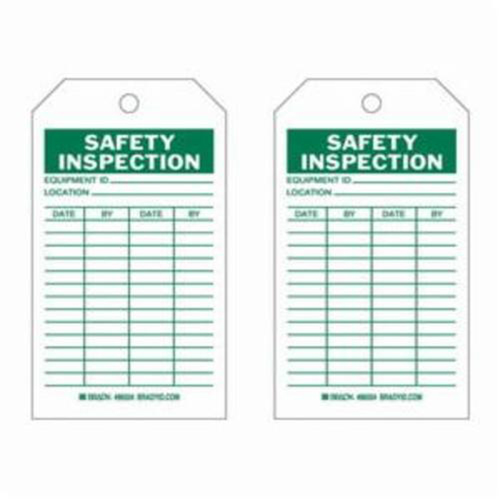 Safety Inspection Tags, Polyester, 4" W x 7" H, English Industrial Sales
