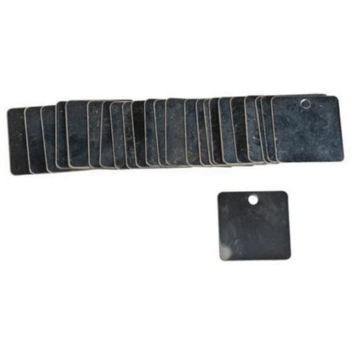 &eacute;tiquettes carr&eacute;es vierges pour vannes, Acier, 1-1/2" la x 1-1/2" h Industrial Sales