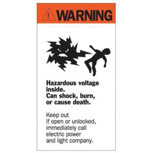 Enseigne Warning Hazardous Voltage, 8" x 4-1/2", Acrylique, Anglais avec pictogramme Industrial Sales