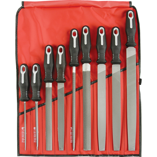 Jeux de 9 limes ergonomiques, 9 pi&egrave;ces Industrial Sales
