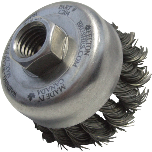 Brosses-boisseau &agrave; fils nou&eacute;s, 3-1/2" dia. x 5/8"-11 arbre Industrial Sales