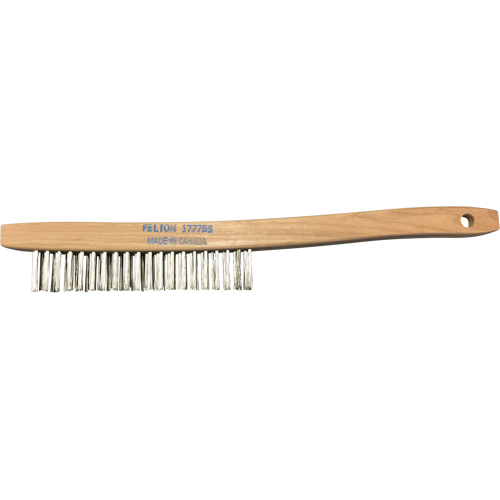 Brosses de nettoyage &agrave; manche recourb&eacute;, Acier inoxydable, 3 x 19 rangs de fils, Longueur 14" Industrial Sales