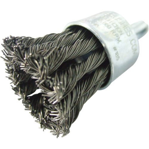 Knotted Wire End Brushes, 1" Dia., 0.020" Wire Dia., 1/4" Shank Industrial Sales