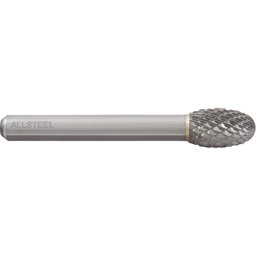 Fraise au carbure ovoide ALLSTEEL, SE-3, 3/8" dia., 1/4" Tige, 5/8" Prof. de la coupe Industrial Sales