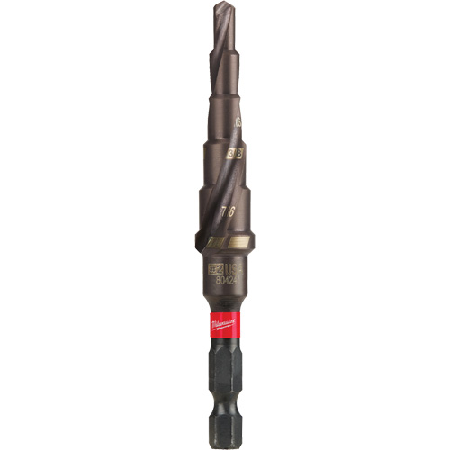 #2 Shockwave Impact Duty Step Drill Bit, 3/16" - 1/2" , 1/16" Increments, Titanium Industrial Sales