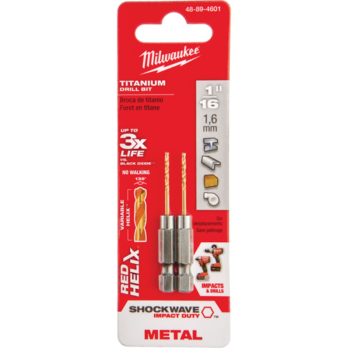 Shockwave Drill Bit, 1/16", Titanium, 5/8" Flute, 135° Point Industrial Sales